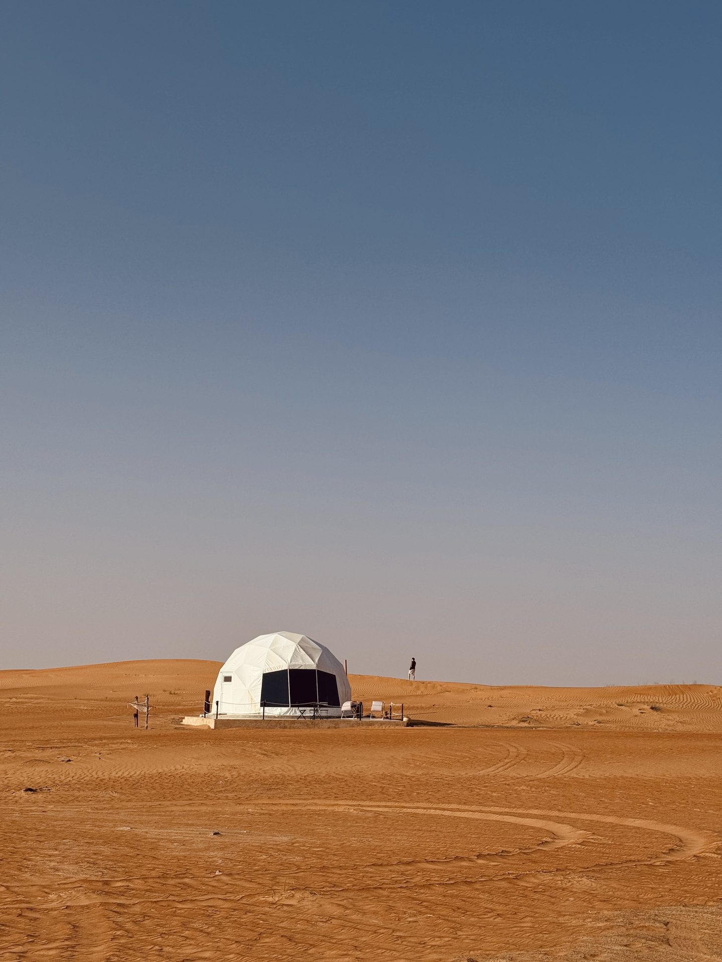 A desert camp at night